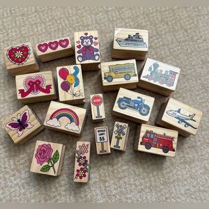 18pcs Assorted Rubber Stamps